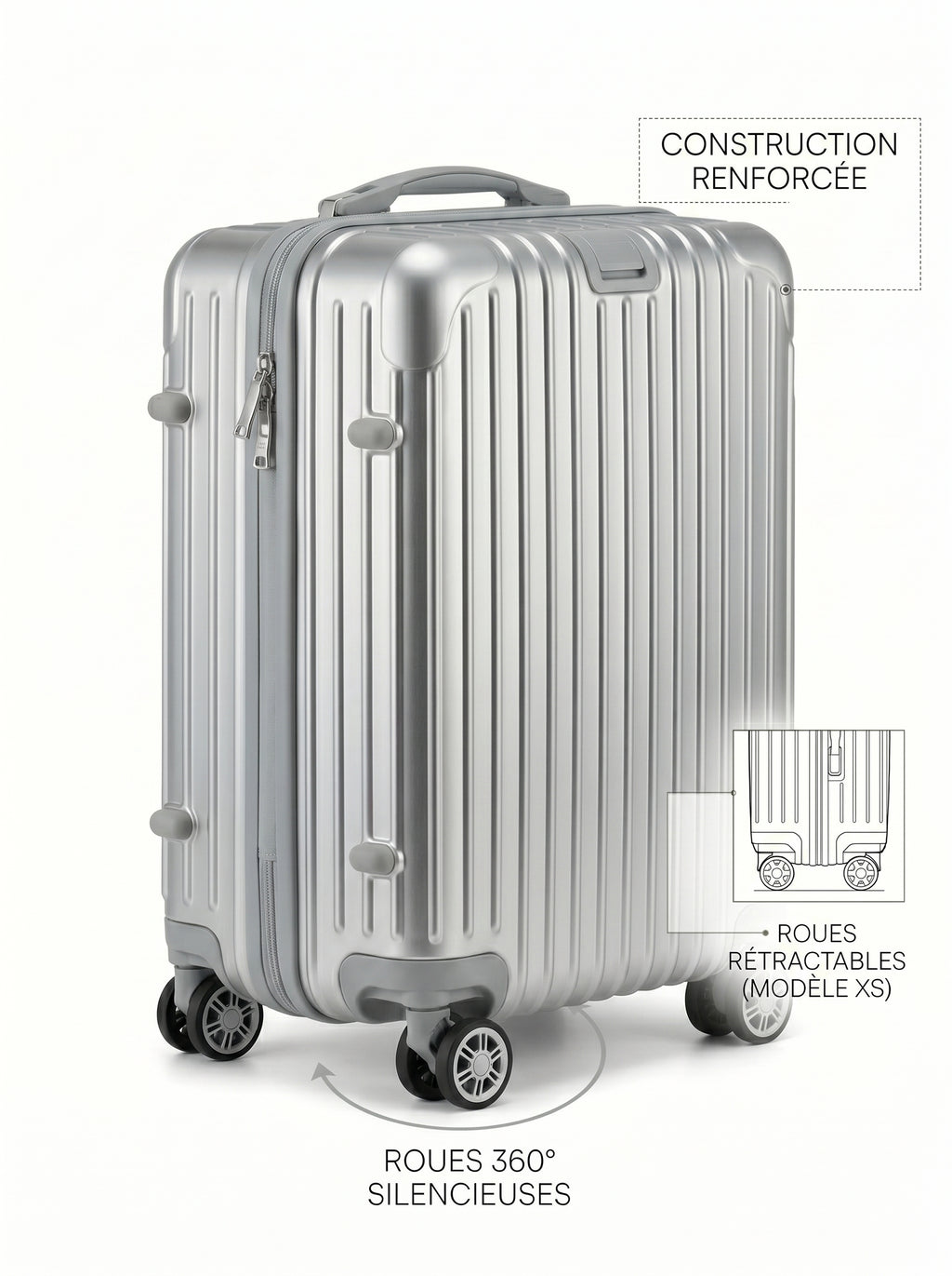 Set de 4 Valises Premium SILVER — Collection Signature