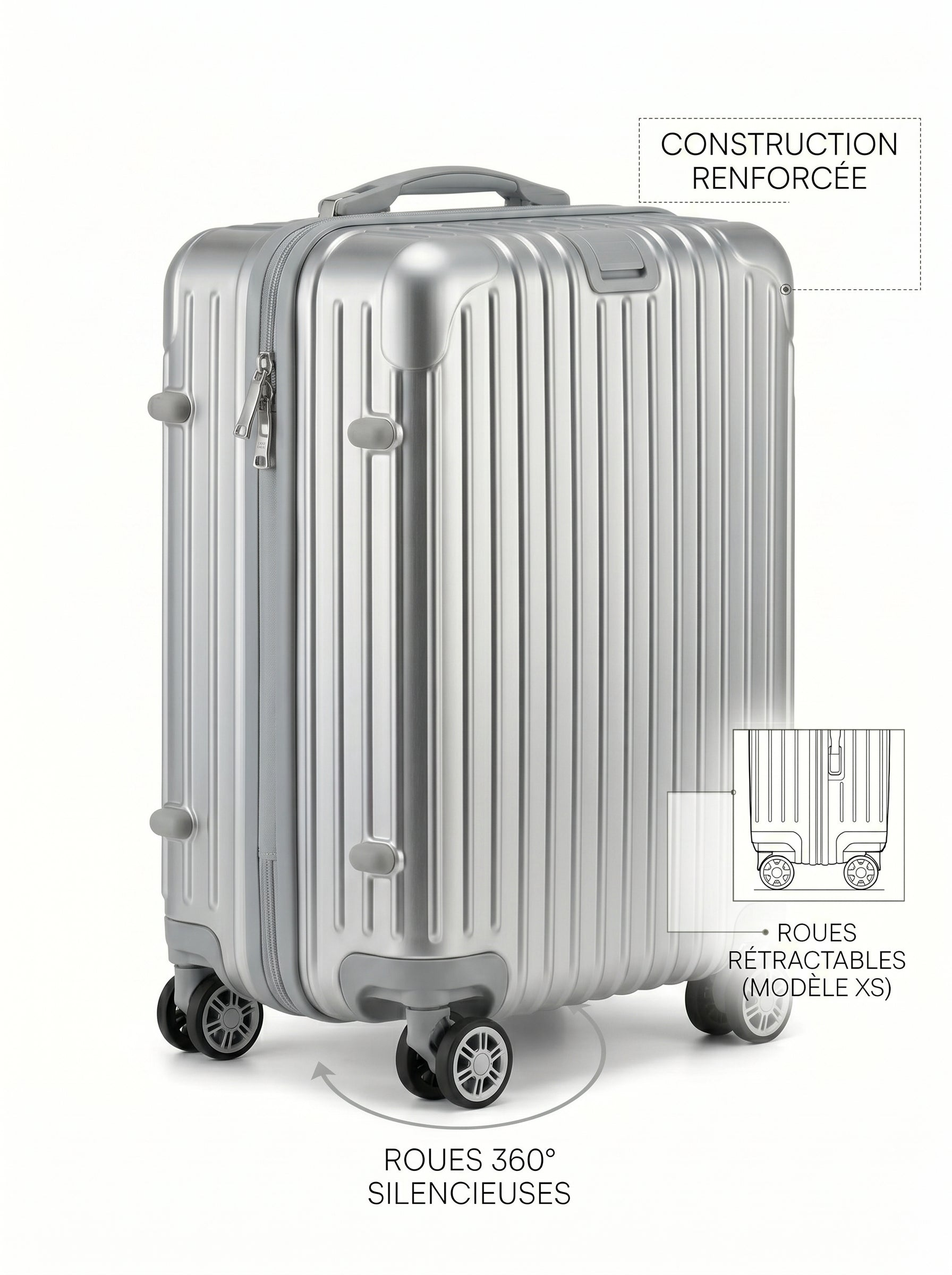 Set de 4 Valises Premium SILVER — Collection Signature
