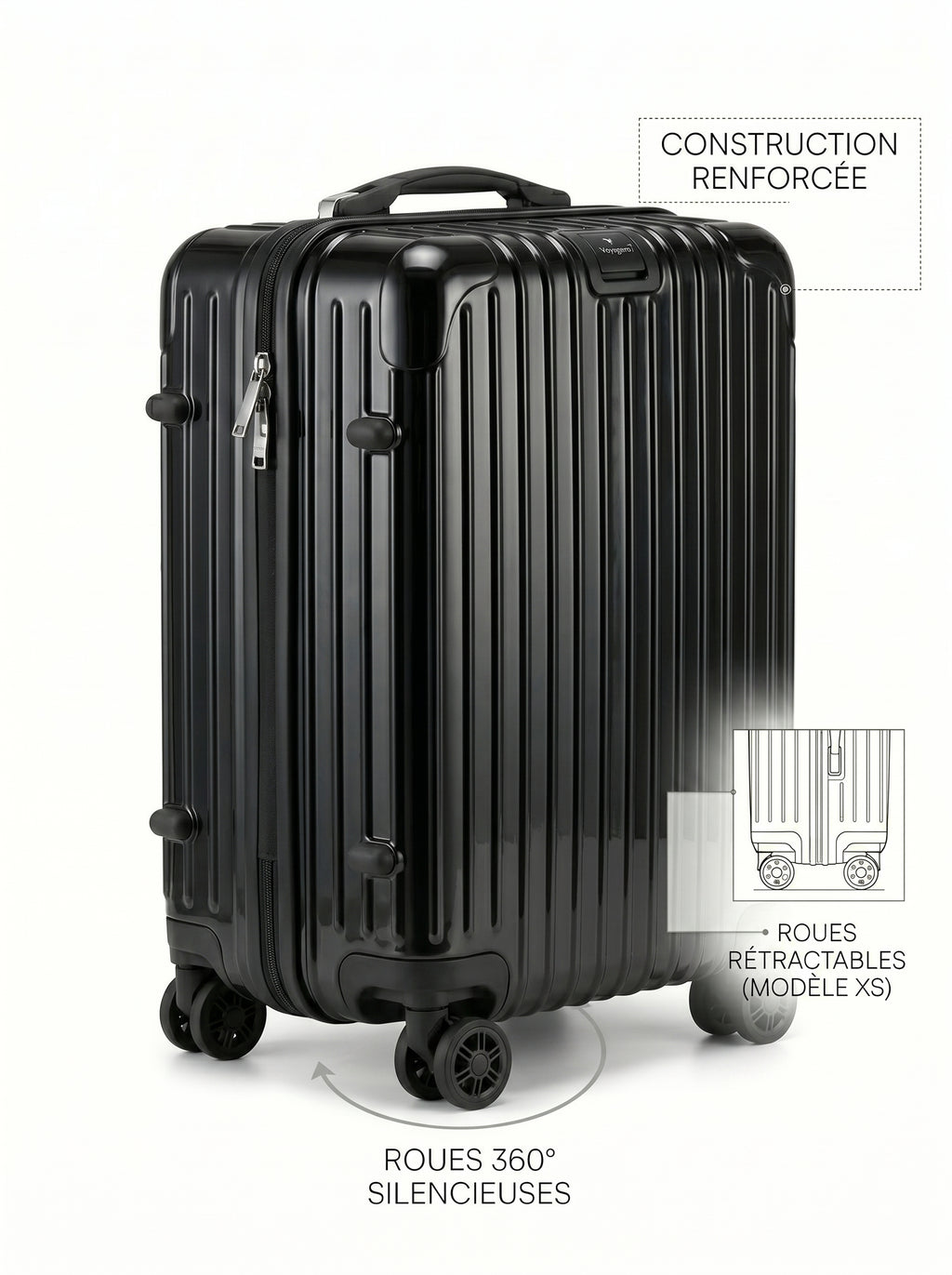 Set de 4 Valises Premium Black Pétrole — Collection Signature