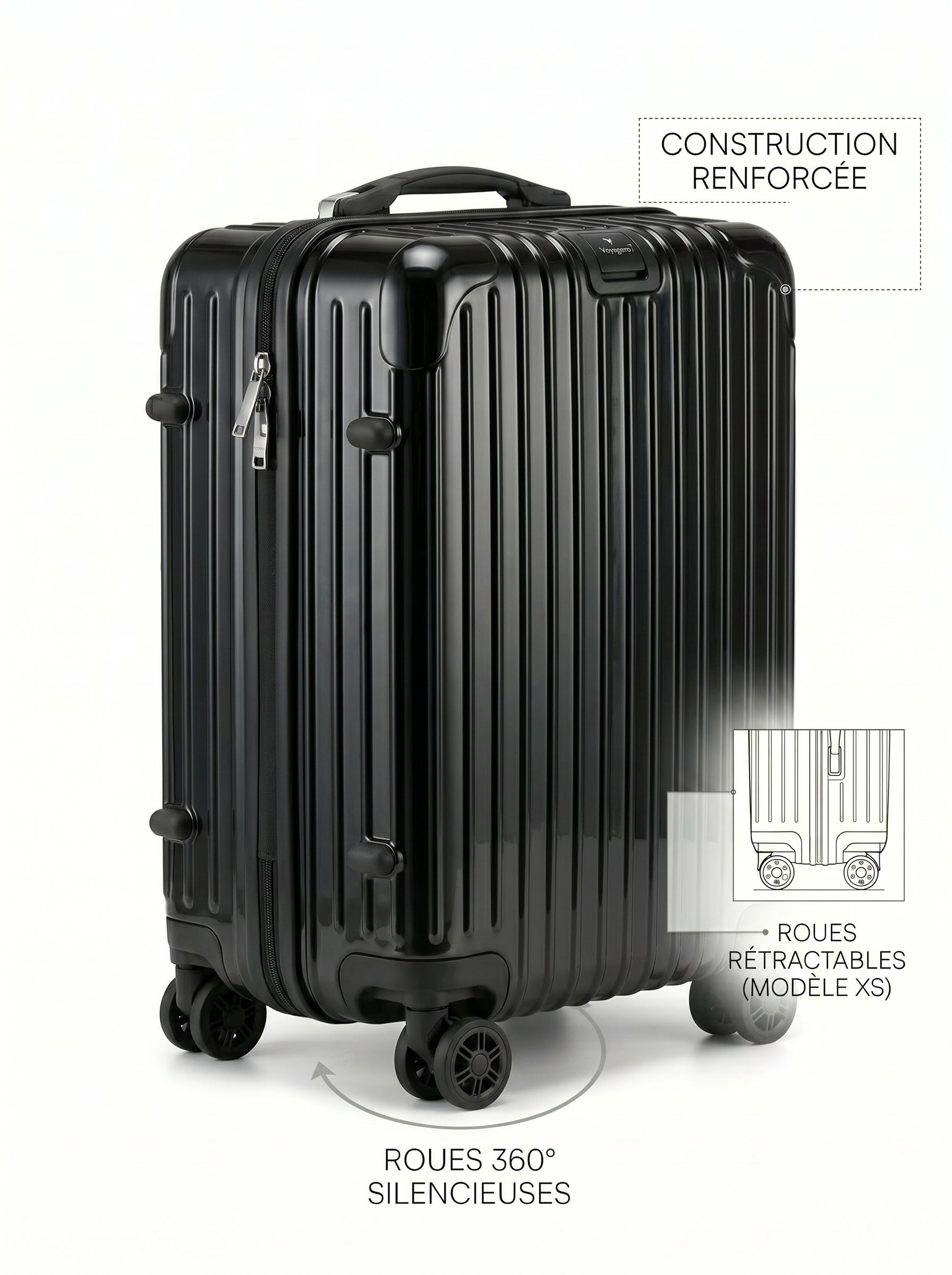 Set de 4 Valises Premium Black Pétrole — Collection Signature