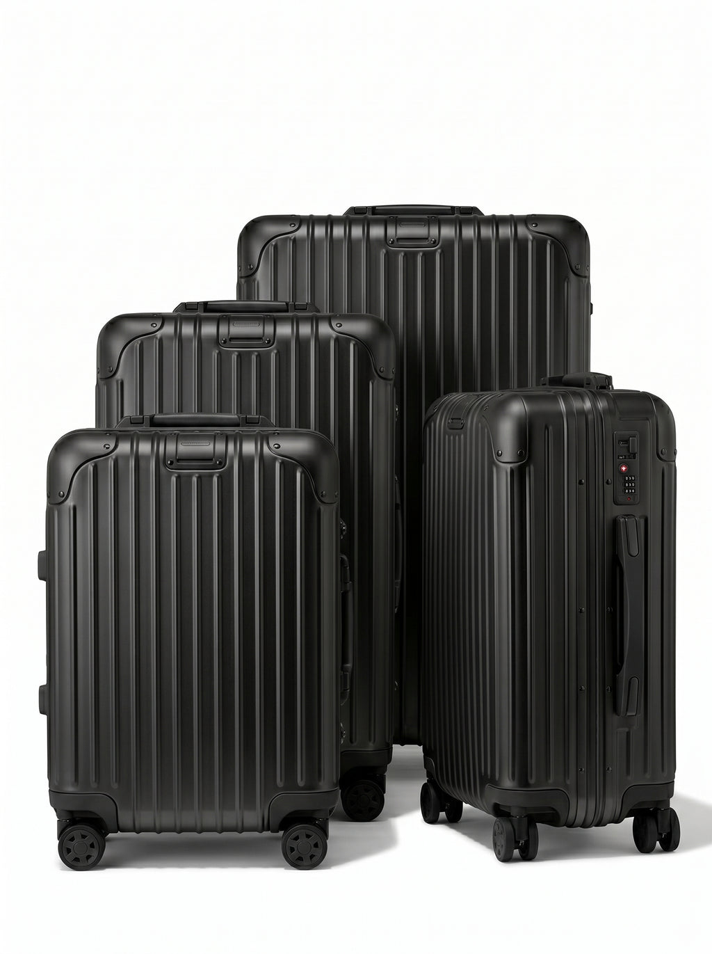 Set de 4 Valises Premium Black Pétrole — Collection Signature