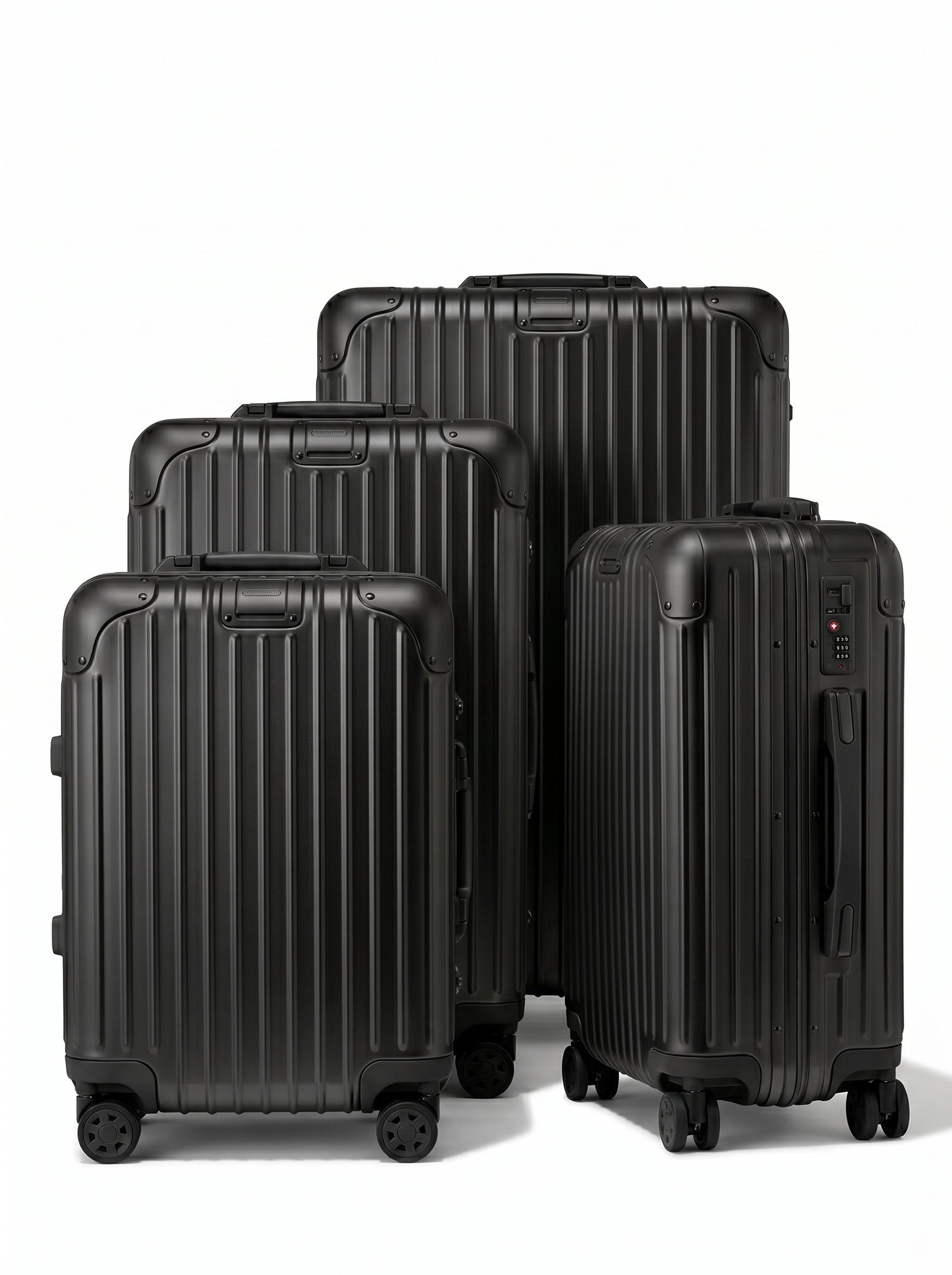 Set de 4 Valises Premium Black Pétrole — Collection Signature