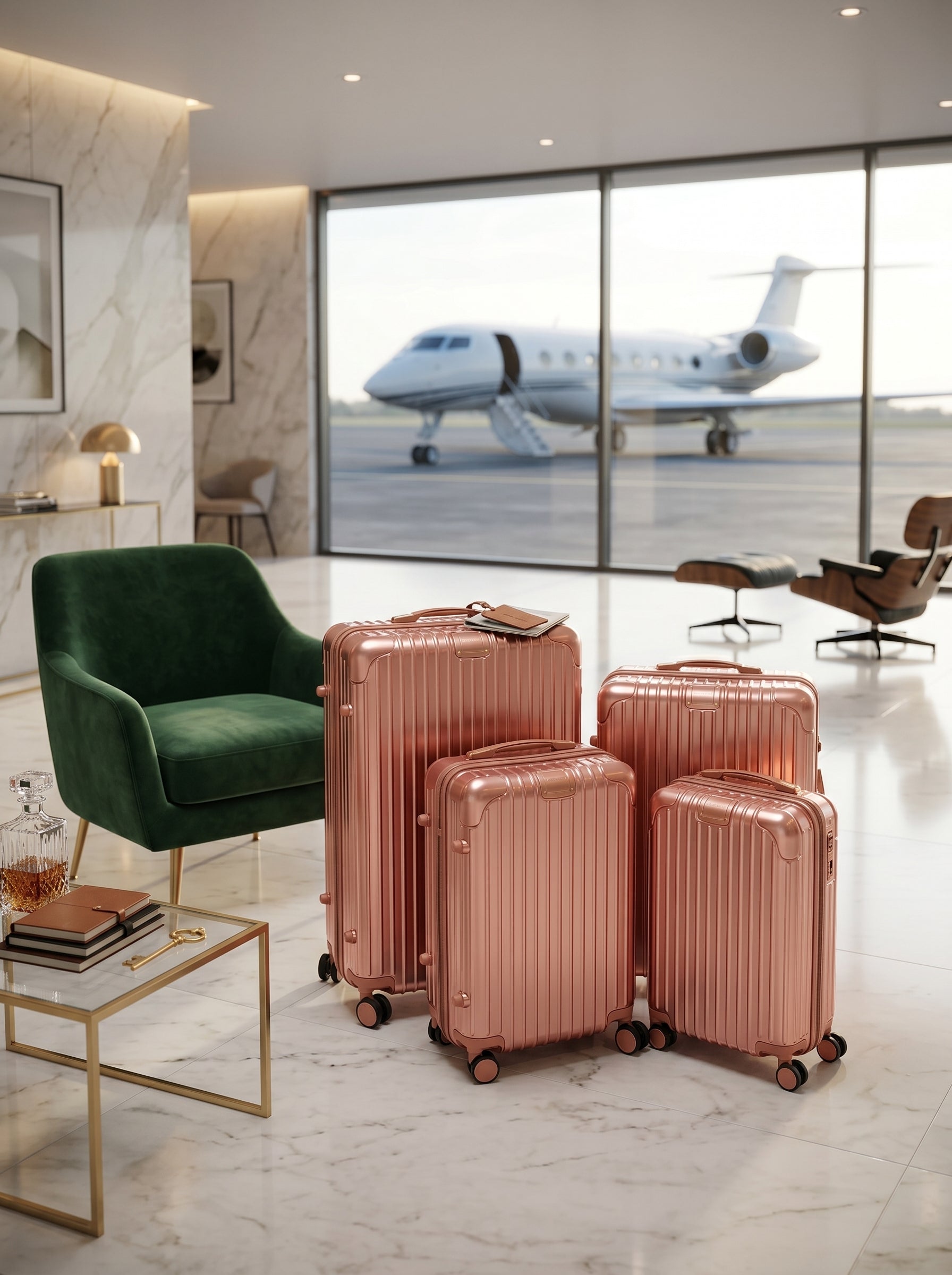 Set de 4 Valises Premium Rose Gold — Collection Signature