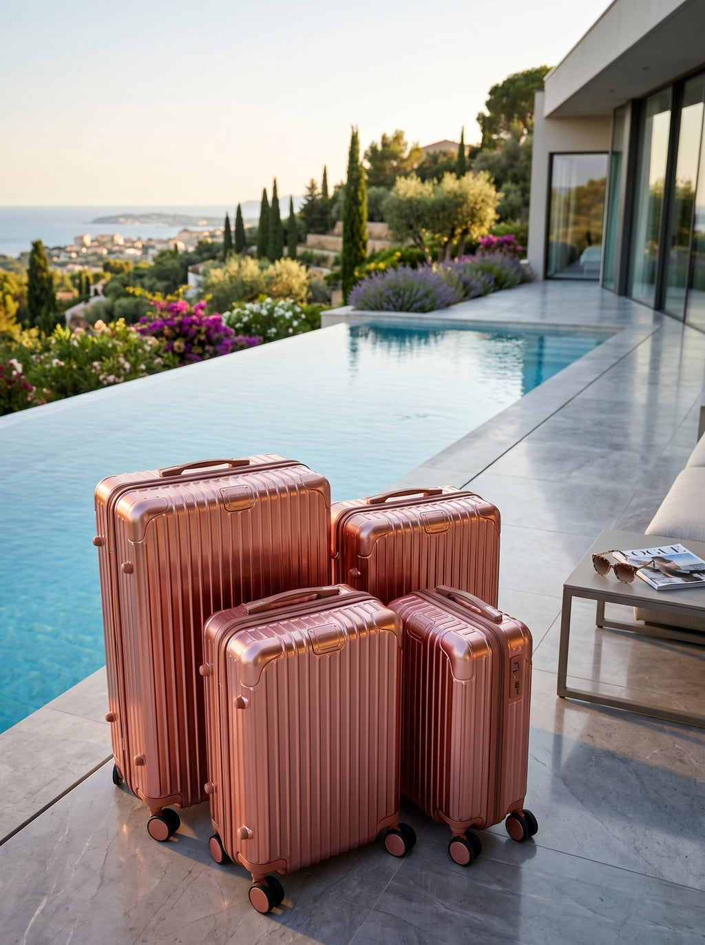 Set de 4 Valises Premium Rose Gold — Collection Signature