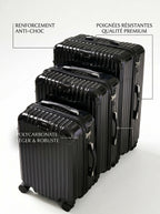 Set de 4 Valises Premium Black Pétrole — Collection Signature