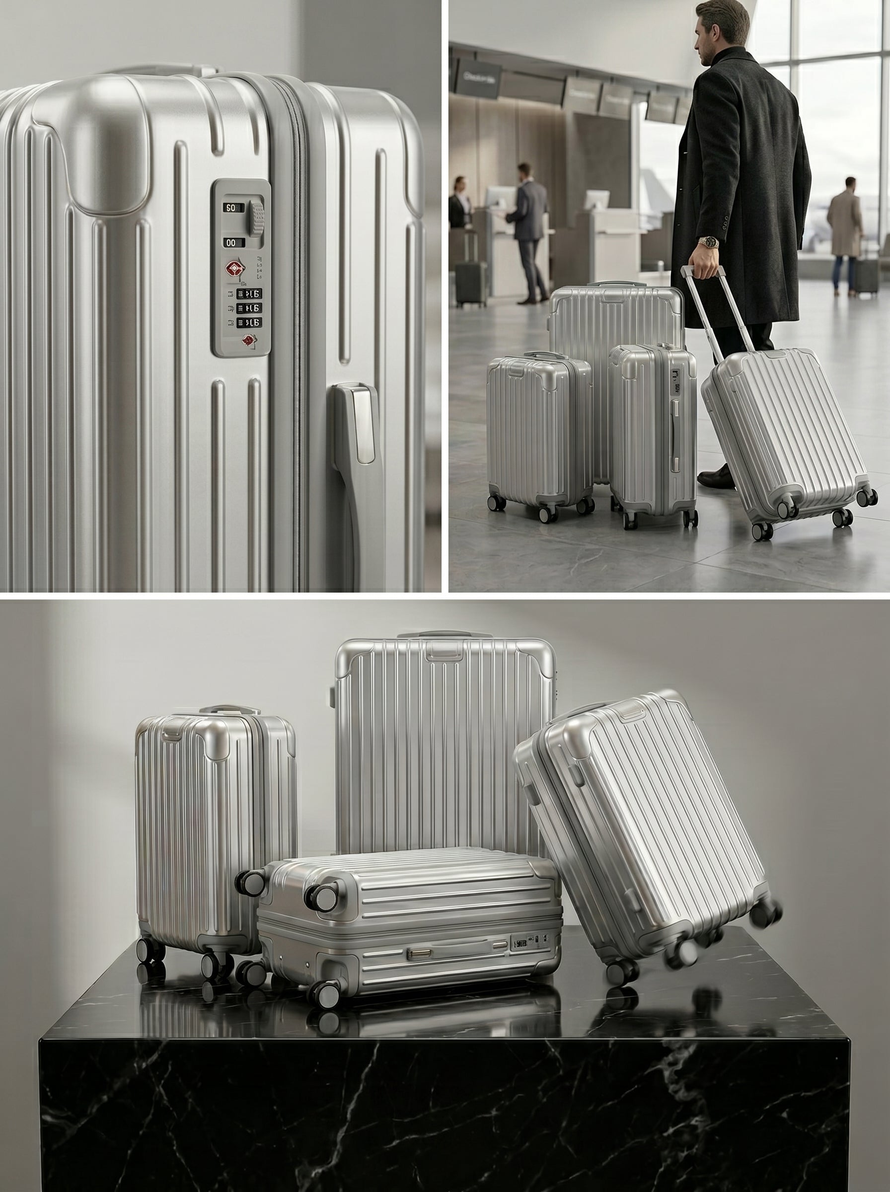 Set de 4 Valises Premium SILVER — Collection Signature